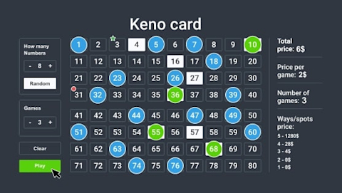 Keno card 4