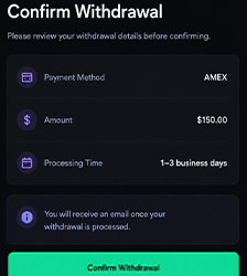 withdraw with amex