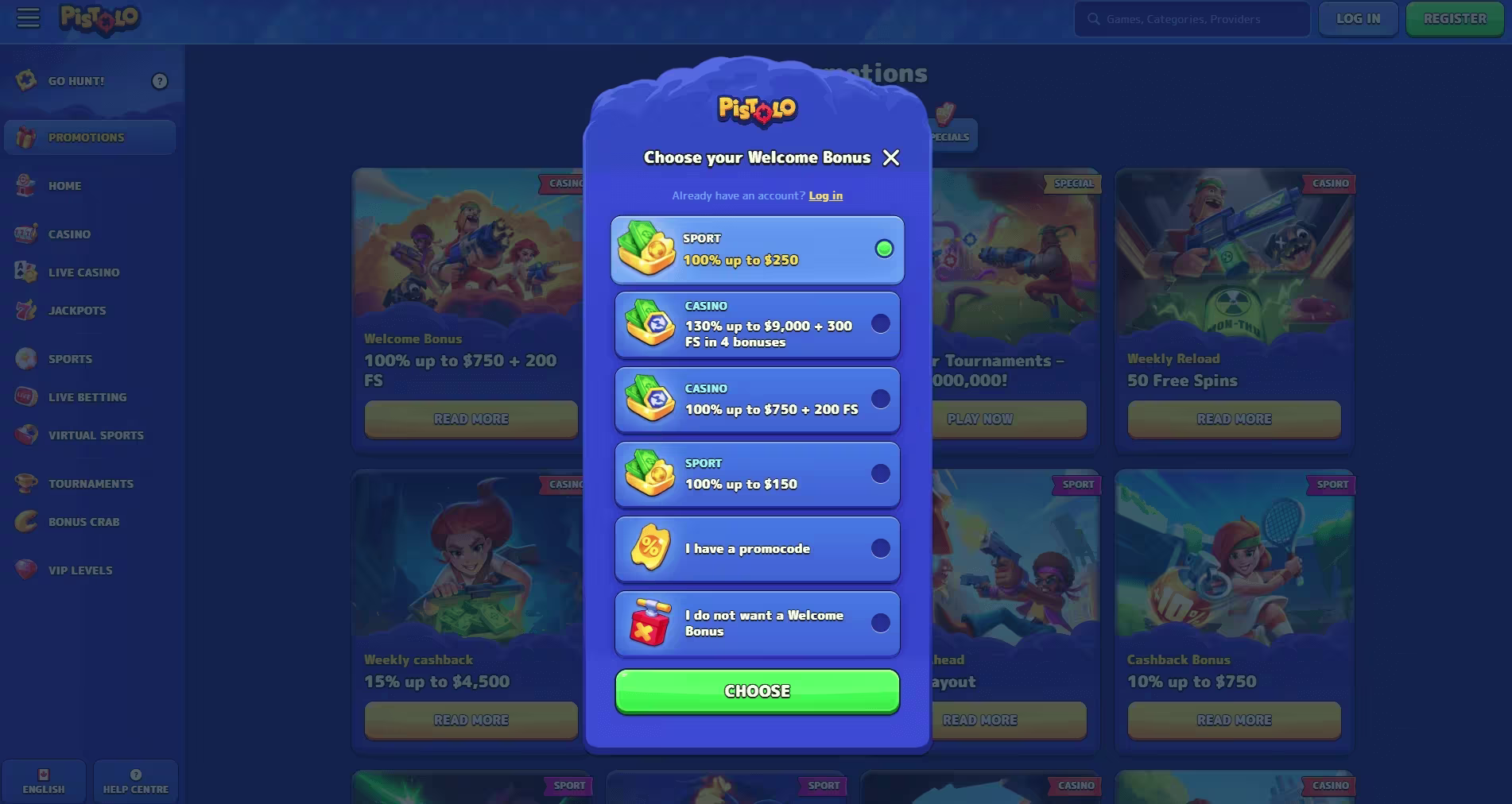 Pistolo Bonuses