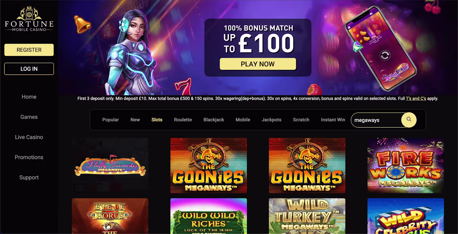 Fortune Mobile Casino games