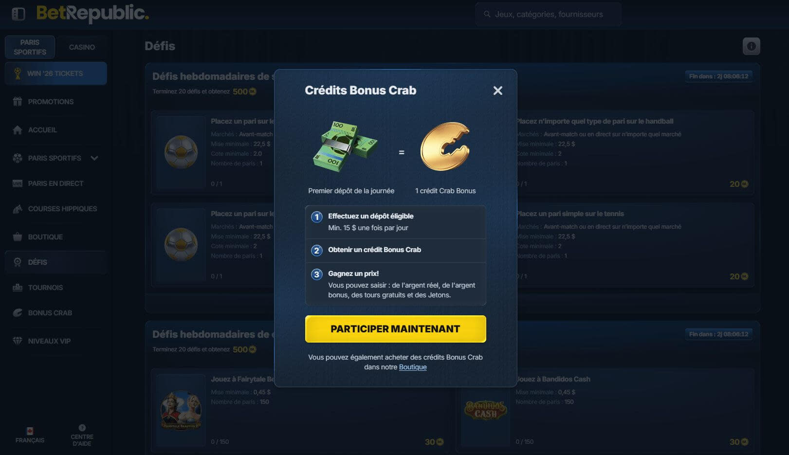Betrepublic bonus Crab