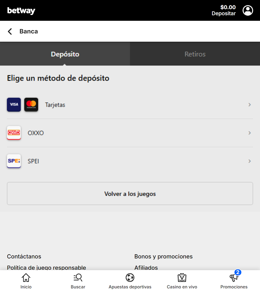 Betway Pagos