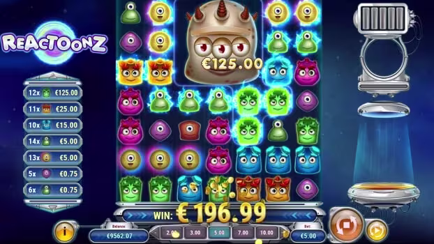 Screenshot of reactoonz Simple Casino Thumbnail