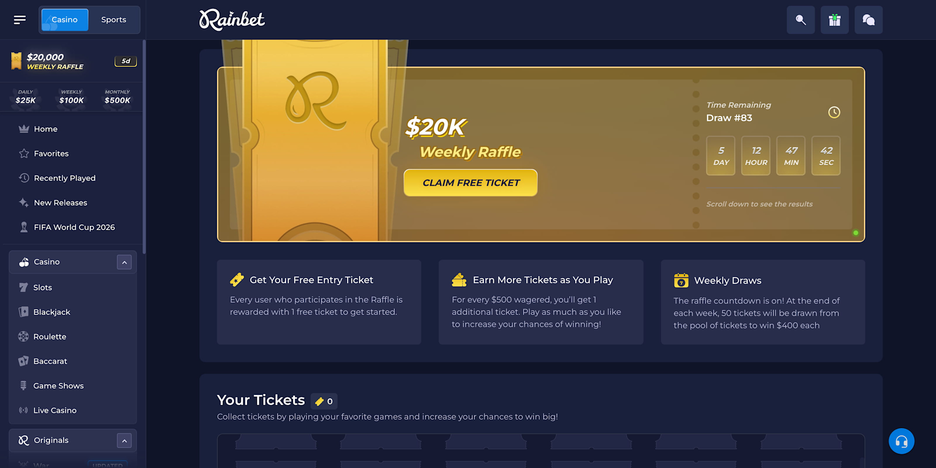 Rainbet Weekly Raffle