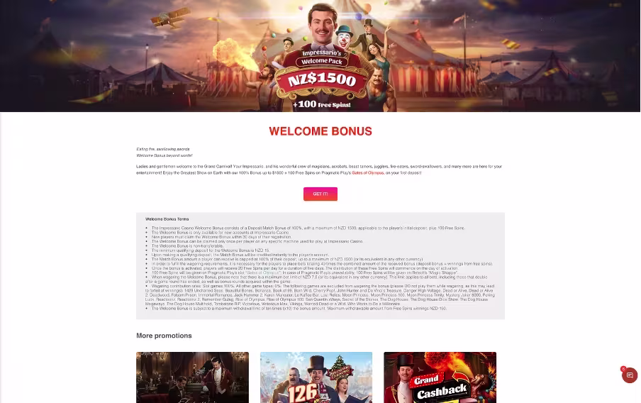 [new-zealand/reviews/impressario-casino] Impressario bonus
