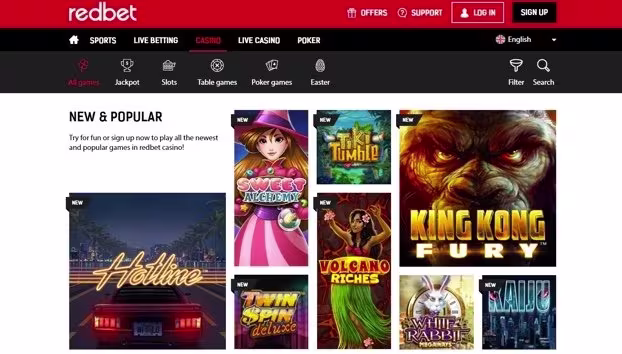 Redbet Casino Screenshot