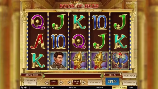 Screenshot of book of dead Casino Gods Thumbnail