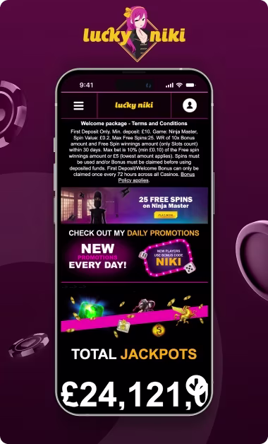 LuckyNiki casino review uk Screenshot 1