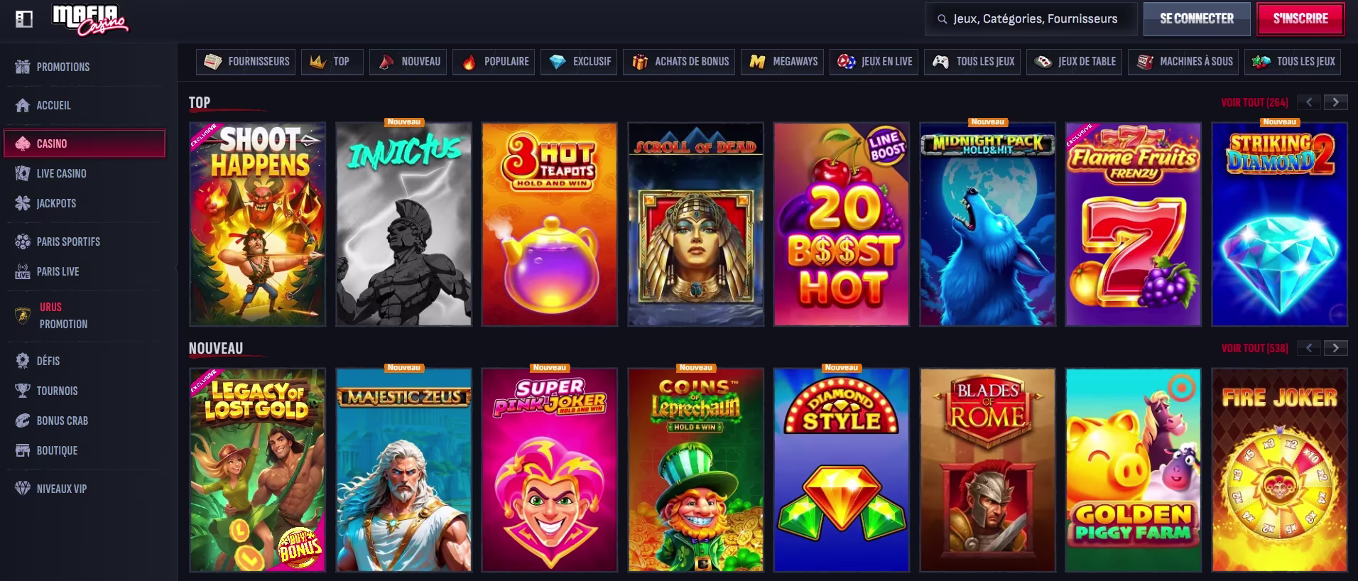 Mafia Casino games
