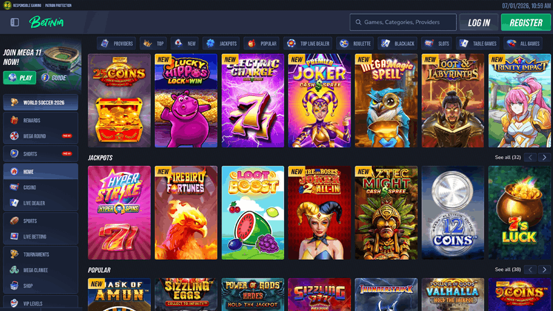 gambling betinia casino