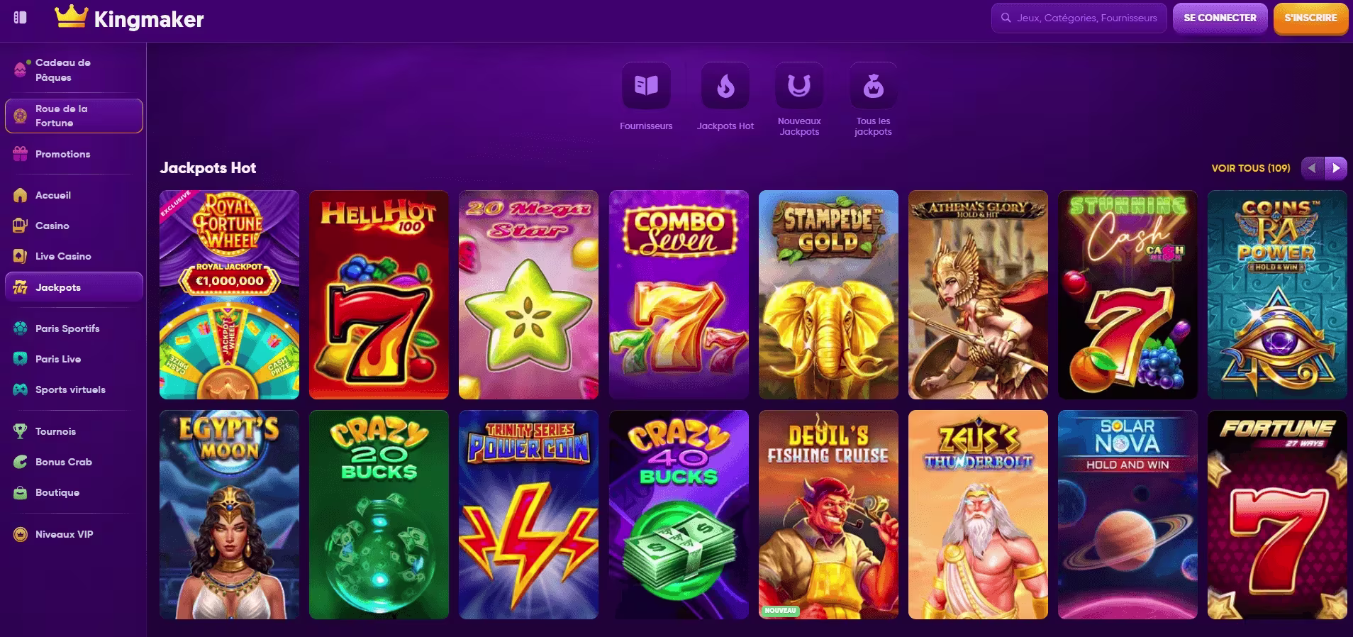 Kingmaker Jackpots