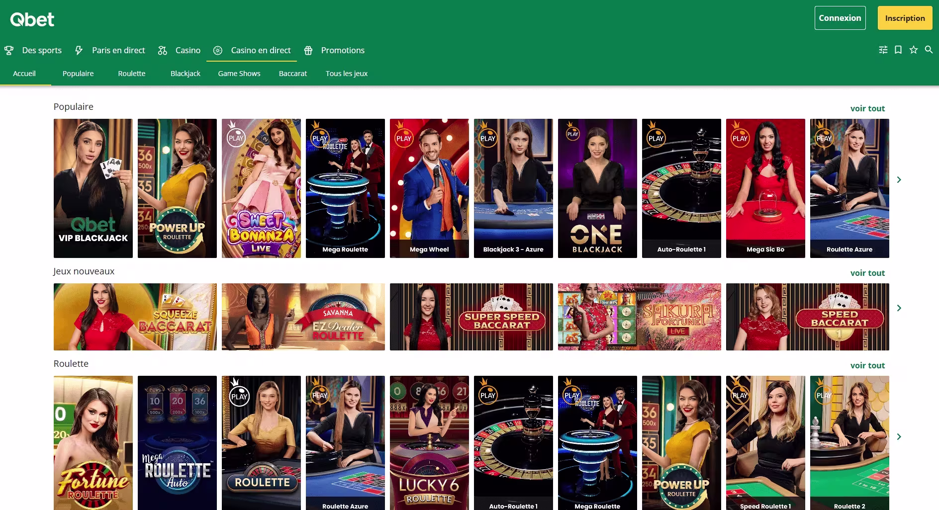 Qbet Live Games