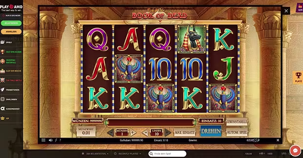 Screenshot of book of dead playamo Thumbnail